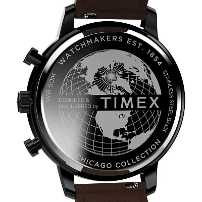 Timex Chicago Chronograph 45mm Leather Strap TW2W13200
