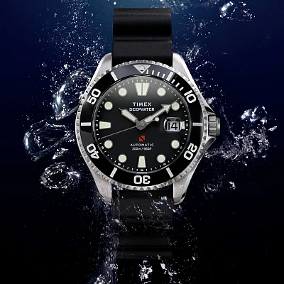 Timex Deepwater Meridian 200 44mm Synthetic Rubber Strap Automatic TW2Y40000
