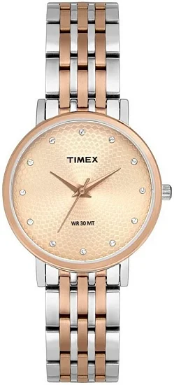 Timex Dress India 30mm Two-tone Case Rose Dial Two-tone Bracelet TW2T38700