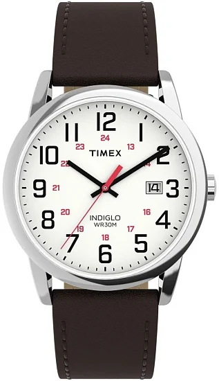 Timex Easy Reader 38mm Leather Strap Indiglo TW2Y12600