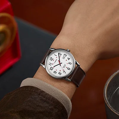 Timex Easy Reader 38mm Leather Strap Indiglo TW2Y12600