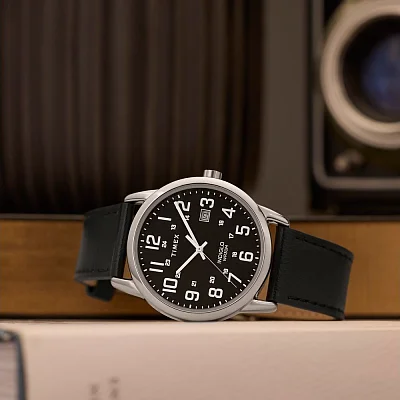Timex Easy Reader 38mm Leather Strap Indiglo TW2Y12800