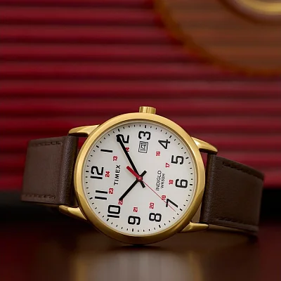Timex Easy Reader 38mm Leather Strap Indiglo TW2Y12700