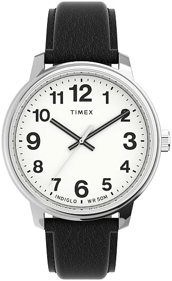 Timex Easy Reader Bold 43mm Leather Strap Indiglo TW2V21200