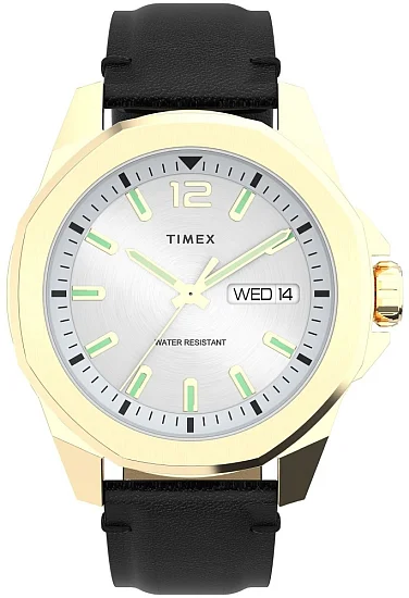Timex Essex Avenue Day-Date 44mm Leather Strap TW2W43200