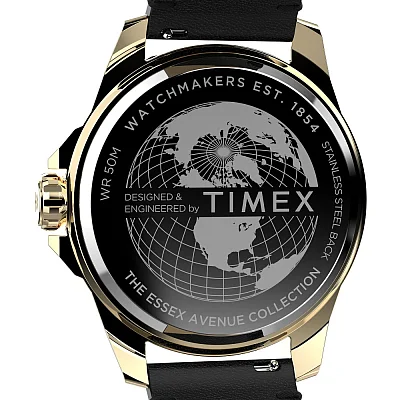 Timex Essex Avenue Day-Date 44mm Leather Strap TW2W43200