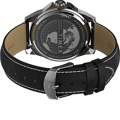 Timex Essex Avenue Day-Date 46mm Leather Strap TW2W79800