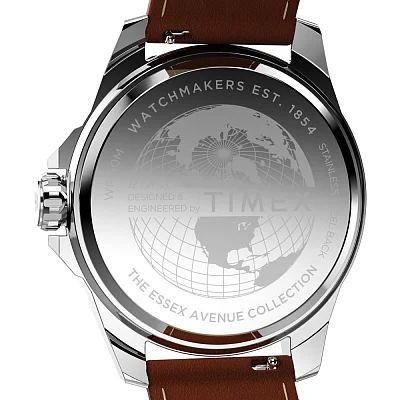 Timex Essex Avenue Day-Date 46mm Leather Strap TW2W92800