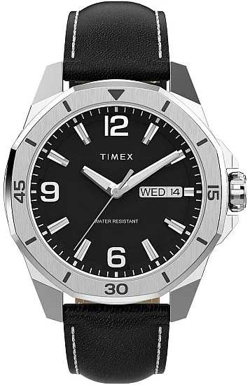 Timex Essex Avenue Day-Date 46mm Leather Strap TW2W79800