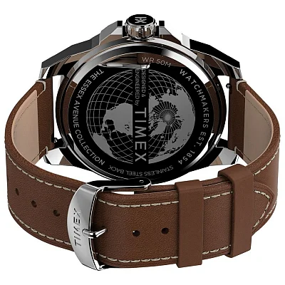 Timex Essex Avenue Multifunction 44mm Leather Strap TW2U42800