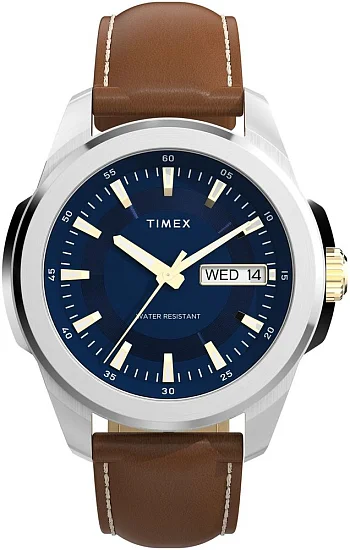 Timex Essex Day-Date 45mm Leather Strap TW2Y38100
