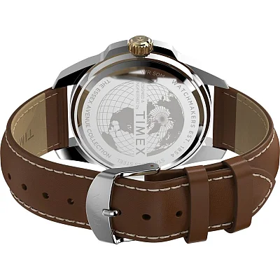 Timex Essex Day-Date 45mm Leather Strap TW2Y38100