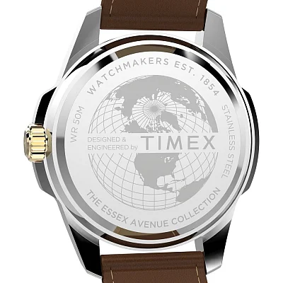 Timex Essex Day-Date 45mm Leather Strap TW2Y38100