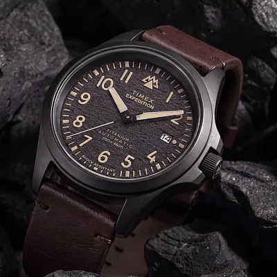 Timex Expedition North Field Titanium 41mm Eco-Friendly Leather Strap TW2Y90900