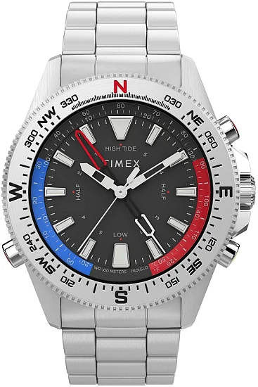 Timex Expedition North Tide Temp Compass 43mm Stainless Steel Bracelet Indiglo TW2V41800