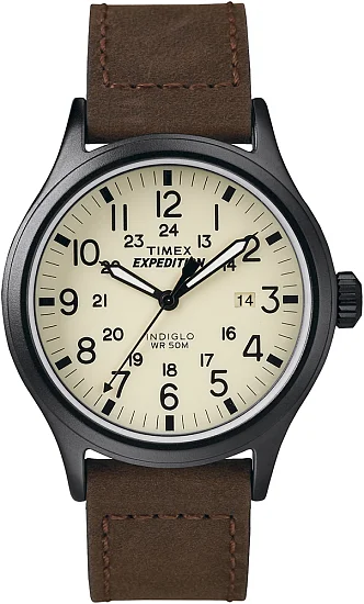 Timex Expedition Scout 40mm Leather Strap Indiglo T49963