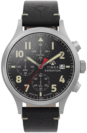 Timex Expedition Sierra Chronograph Date 43mm Leather Strap TW2Y89200