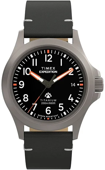 Timex Expedition Titanium Quartz 38mm Leather Strap TW2W78000