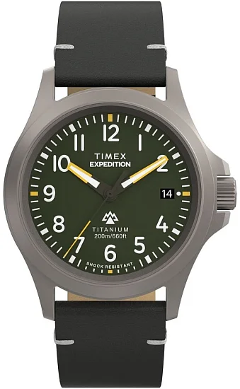 Timex Expedition Titanium Quartz 38mm Leather Strap TW2W78100