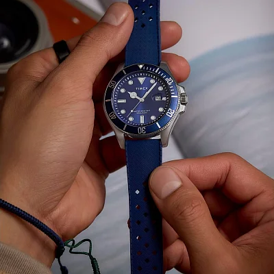 Timex Harborside Coast 43mm Synthetic Rubber Strap TW2Y05000