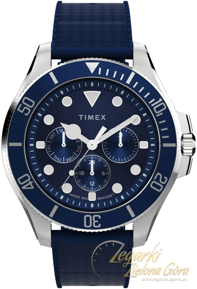 Timex TW2Y33400 ⌚ Harborside Coast Multifunction 43mm Rubber Strap ...