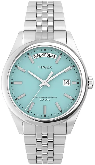 Timex Legacy Day-Date 36mm Stainless Steel Bracelet Ice Blue TW2V68400