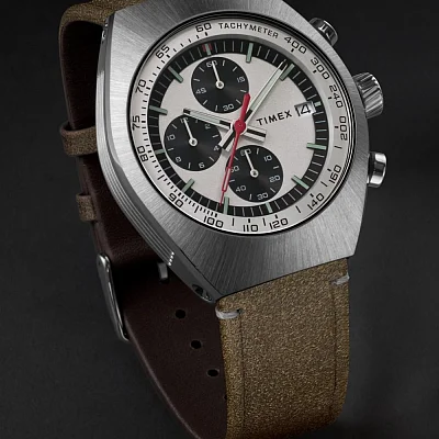 Timex Legacy Tonneau Chronograph 42mm Leather Strap TW2W50100