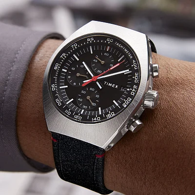 Timex Legacy Tonneau Chronograph 42mm Leather Strap TW2W50000