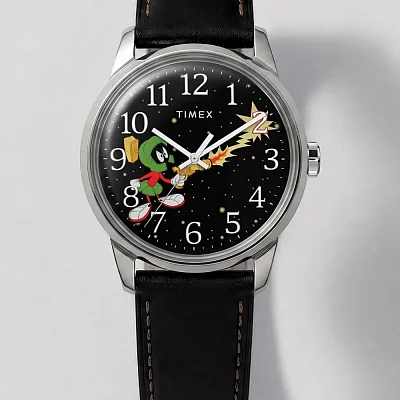Timex Looney Tunes x Easy Reader 38mm Leather Strap Indiglo Marvin the Martian TW2Y99300