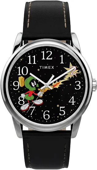 Timex Looney Tunes x Easy Reader 38mm Leather Strap Indiglo Marvin the Martian TW2Y99300
