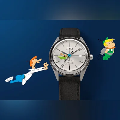 Timex Marlin Automatic x The Jetsons 38mm Leather Strap Watch TW2Y56300