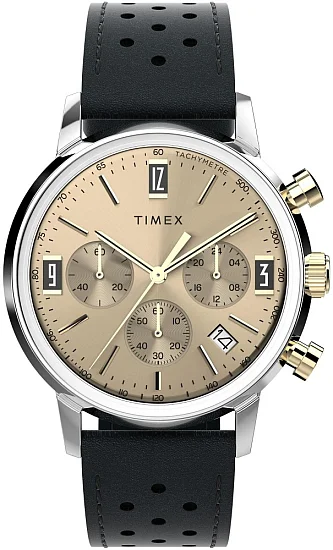 Timex Marlin Chronograph Tachymeter 40mm Leather Strap TW2W10000