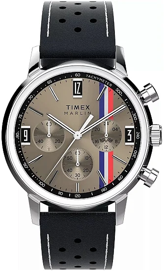 Timex Marlin Chronograph Tachymeter 40mm Leather Strap TW2W98900