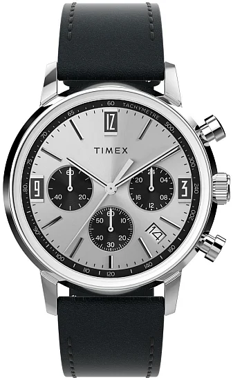 Timex Marlin Chronograph Tachymeter 40mm Leather Strap TW2W10300