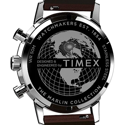 Timex Marlin Chronograph Tachymeter 40mm Leather Strap TW2W51400