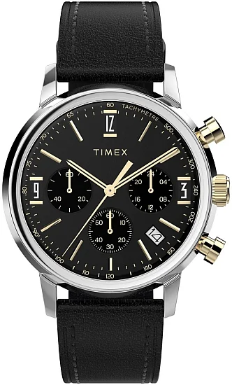 Timex Marlin Chronograph Tachymeter 40mm Leather Strap TW2W51500