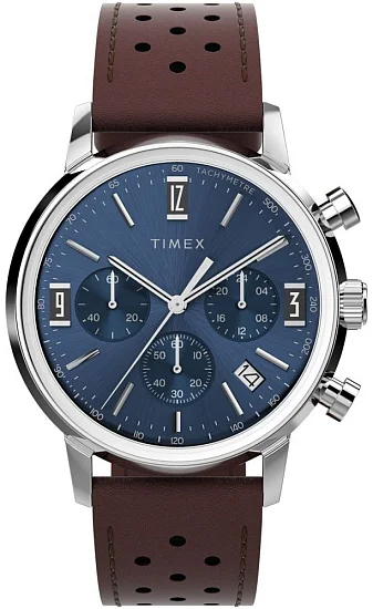 Timex Marlin Chronograph Tachymeter 40mm Leather Strap TW2W10200