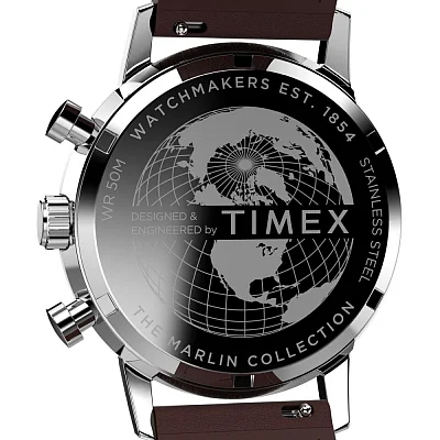Timex Marlin Chronograph Tachymeter 40mm Leather Strap TW2W10200