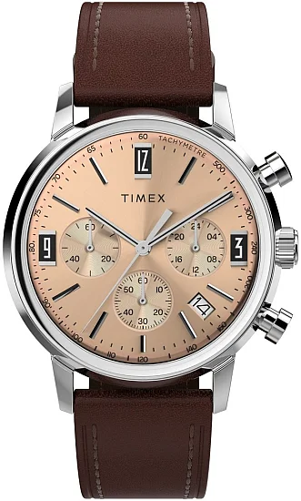 Timex Marlin Chronograph Tachymeter 40mm Leather Strap TW2W51400