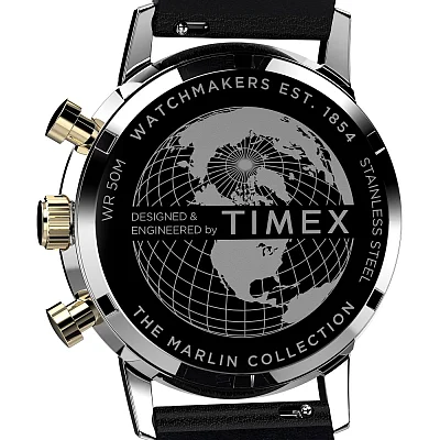 Timex Marlin Chronograph Tachymeter 40mm Leather Strap TW2W51500