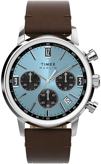 Timex Marlin Chronograph Tachymeter 40mm Leather Strap TW2Y66600