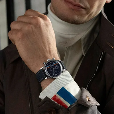 Timex Marlin Chronograph Tachymeter 40mm Leather Strap TW2W99000