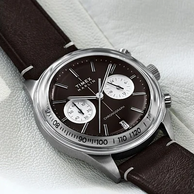Timex Marlin Jet Quartz Chronograph 40mm Leather Strap TW2Y24700