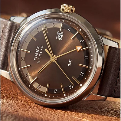 Timex Marlin Quartz GMT 40mm Stainless Steel Bracelet TW2Y84200