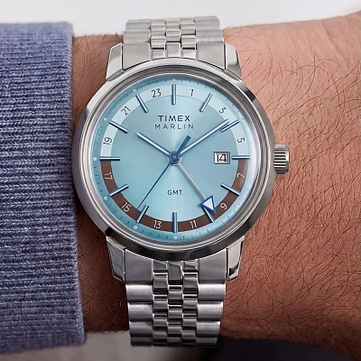 Timex Marlin Quartz GMT 40mm Stainless Steel Bracelet TW2Y84100