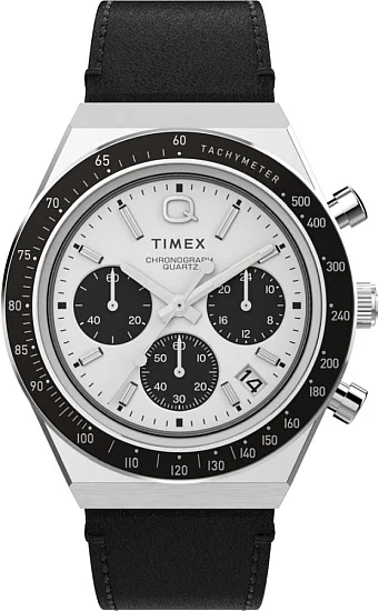 Timex Q Timex Chronograph 40mm Leather Strap TW2W53400