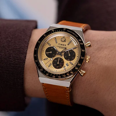 Timex Q Timex Chronograph 40mm Leather Strap TW2W64400