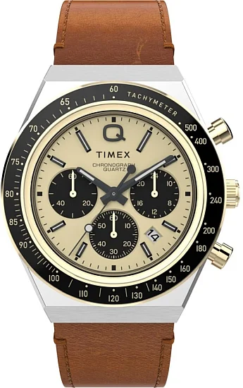 Timex Q Timex Chronograph 40mm Leather Strap TW2W64400