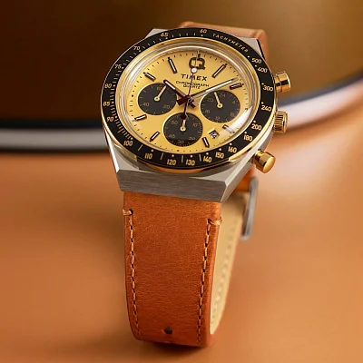 Timex Q Timex Chronograph 40mm Leather Strap TW2W64400