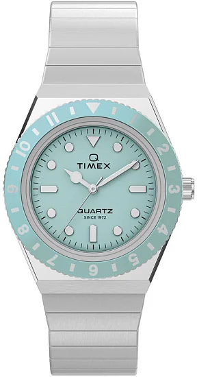 Timex Q Timex Mini 30mm Stainless Steel Bracelet Ice Blue TW2Y77300